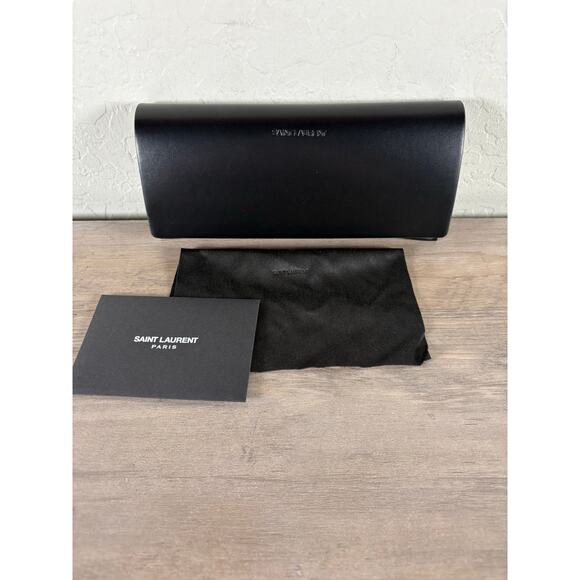 SAINT LAURENT 53MM Cat-Eye Sunglasses Blue Brown Gold- Case- Cloth- NEW - Picture 9 of 9